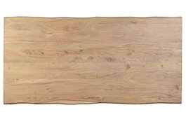 GINER Y COLOMER Mesa comedor en madera acacia natural y patas de metal negro